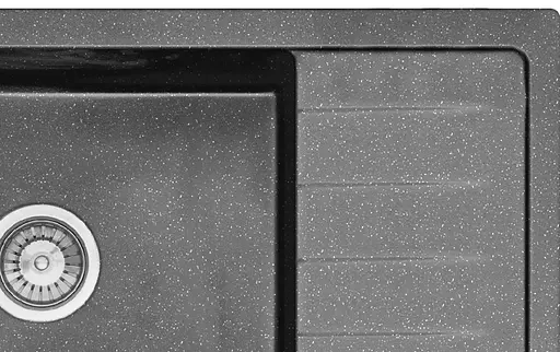 Кухонна мийка гранітна Rea Sten black плямисту ZLE-00107, Чорний - фото 2
