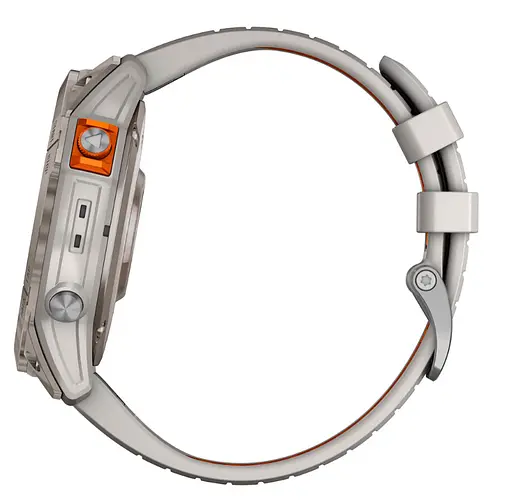 Смарт-годинник Garmin Fenix 7X Pro Sapphire Solar Titanium w. Fog Gray/Ember O. Band (010-02778-14/15/64) - фото 5