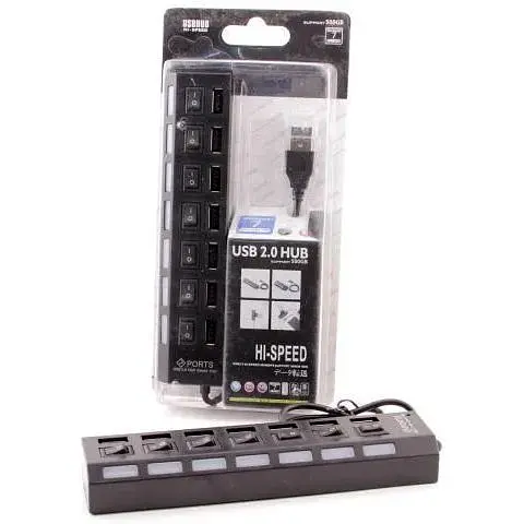 Хаб Usb Atcom TD1082, белый, Usb 2.0 - 7xUsb 2.0, кабель 12 см (10721) - фото 1