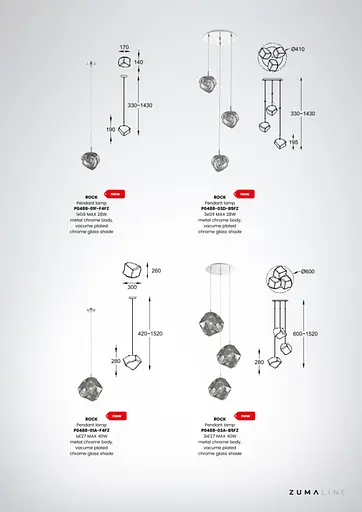 Підвісний світильник Zuma Line ROCK P0488-01F-F4FZ - фото 4