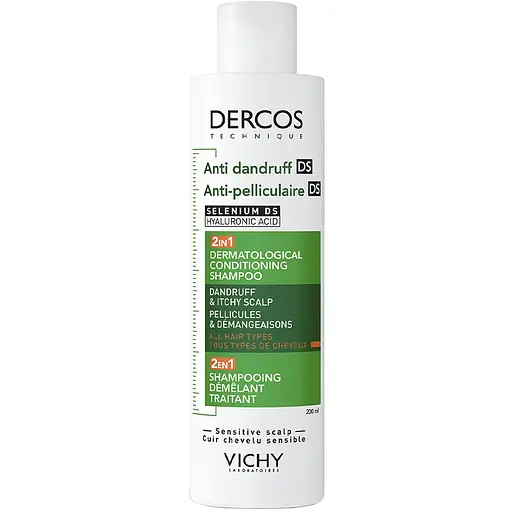 Дерматологический шампунь-кондиционер Vichy Dercos 2 в 1 Против перхоти для всех типов волос 200 мл