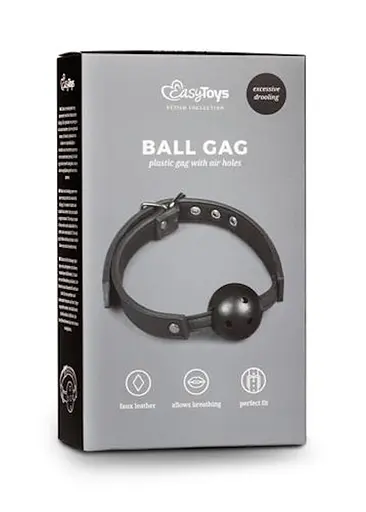 Кляп Easy Toys Ball Gag Plastic Gag With Air Holes 4.5 см чорний - фото 4