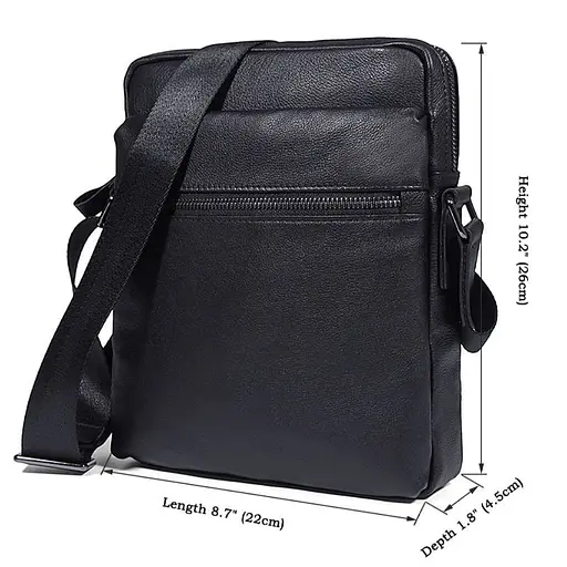 Компактная мужская кожаная сумка на плечо John McDee sum0028348 - фото 6