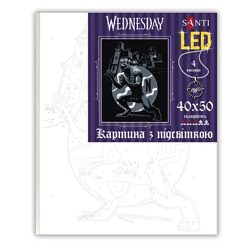 Картина за номерами Santi Wednesday Awakening the Beast LED підсвітка 40х50 см (955077) - фото 2
