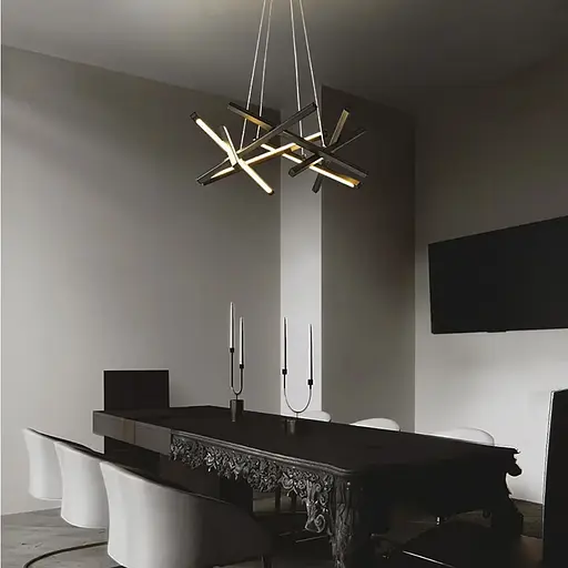 Черная Led люстра с подвесным регулируемым корпусом Ø 90 см | Ст. A 55071-650 BK | Line F - фото 6