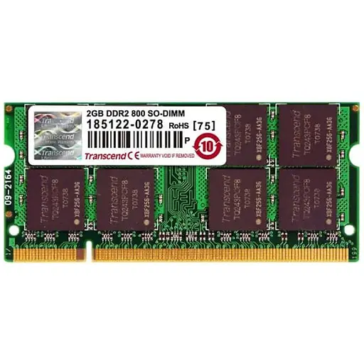 Оперативна пам'ять для ноутбука Transcend SO-DIMM DDR2 2GB 800MHz PC2-6400 Б/В