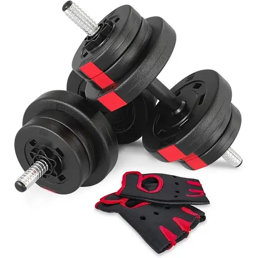 Гантели Hop-Sport 2х10кг PRO с перчатками