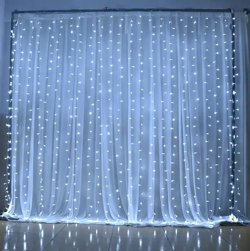 Гірлянда штора Водоспад 240-WW led 2м х 2м (силіконовий провід з подовженням) Холодний білий