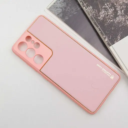 Шкіряний чохол Xshield для Samsung Galaxy S21 Ultra Рожевий / Pink - фото 2