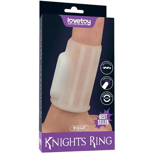 Насадка на пенис с вибрацией Lovetoy Ridge Knights Ring III 10 см белый