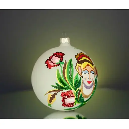 Набір ялинкових прикрас Різдвяні історії Самчиківський розпис 3 кулі скло (4820001154870) - фото 8