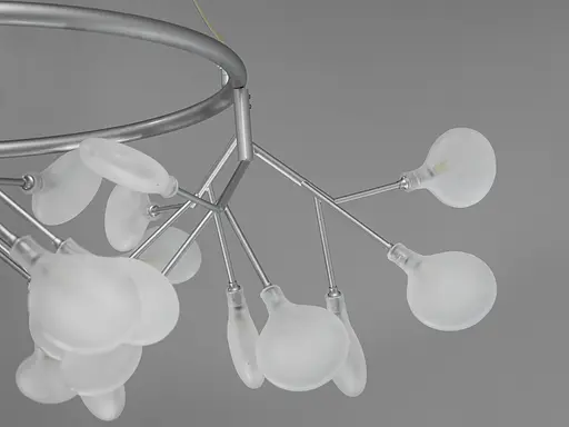 Очаровательная, качественная подвесная люстра на кухню "Светлячок", 36 ламп, хром - фото 3