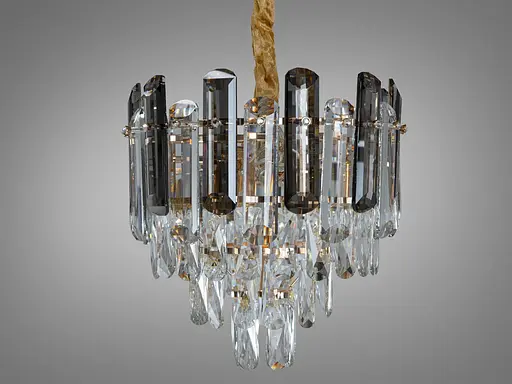 Кришталева люстра овальної форми для вітальні, зали на 8 ламп, золото - фото 4