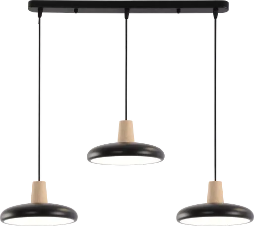 Подвесная люстра XI3342-3 черный + дерево - фото 6