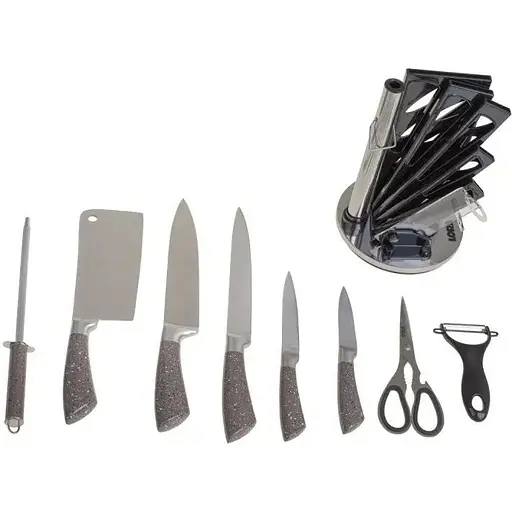 Набір ножів з підставкою 9 шт. Marble (NS44SETKN) - фото 6