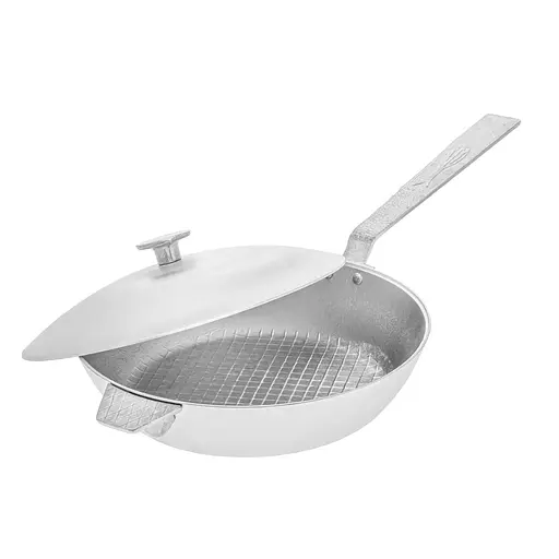 Алюмінієвий сотейник з литими ручками, рифленим дном та кришкою 2 л, Полімет 81423 - фото 1