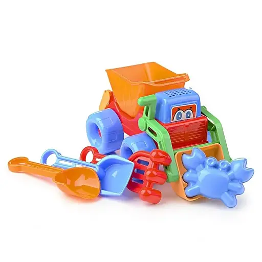 Набір для пісочниці .Формочки, машинка, лопатки IE617