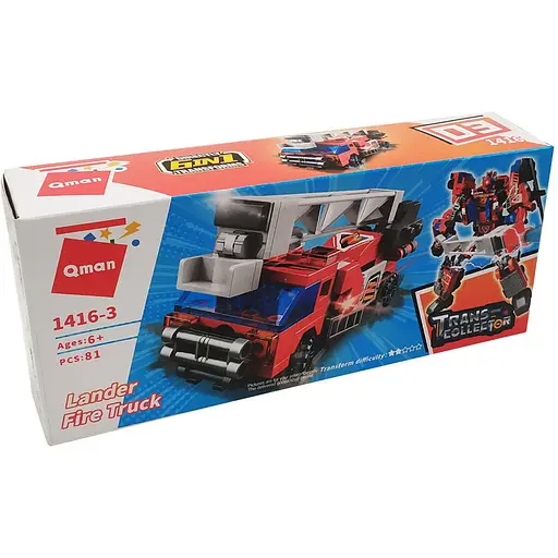 Детский конструктор Qman 1416 транспорт Lander Fire Truck - фото 1