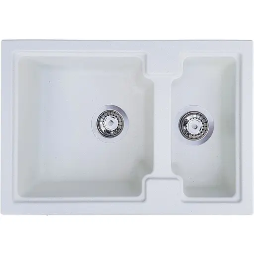 Кухонна мийка Romzha Patrat 62D Biela (102)