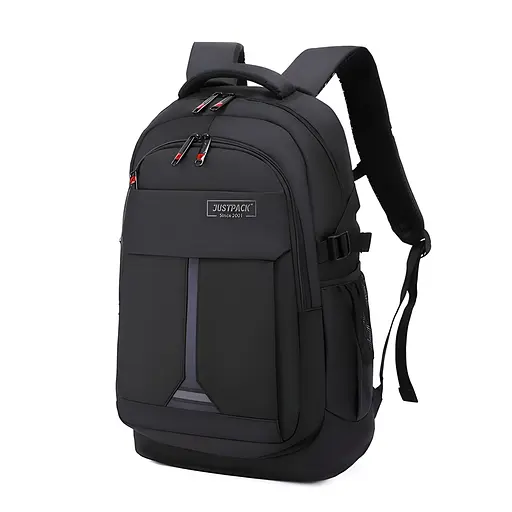 Универсальный городской рюкзак Justpack с ортопедической спинкой черный 30 х 49 х 18 см (5776) - фото 2