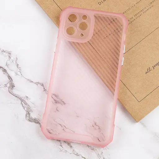 Чехол Epik TPU Ease Carbon color series для Apple iPhone 11 Pro 5.8 Розовый/Прозрачный - фото 3