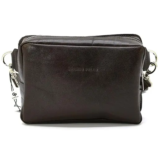 Жіноча шкіряна сумка-бананка Grande Pelle 20х15х7 см sum0026357 - фото 3