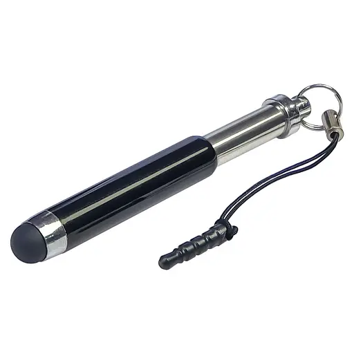 Стилус-брелок ємнісний, висувний, чорний - фото 2