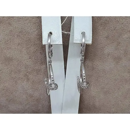 Срібні сережки Імперія золота з фіанітами. СВ1351С - фото 3