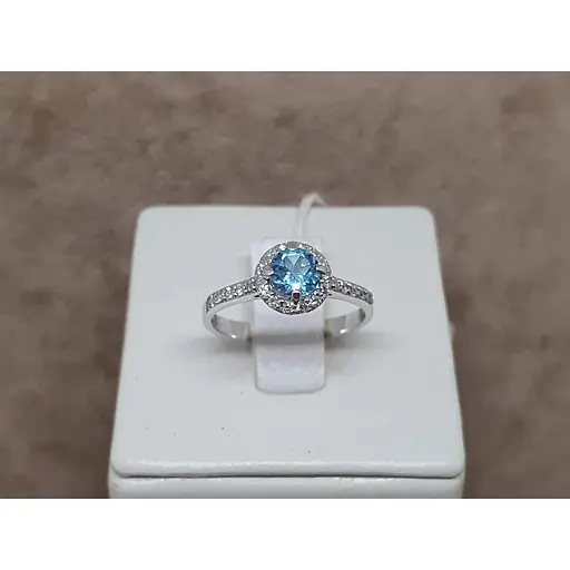 Золоте кільце Гаразд з діамантами і топазом. 3023351Б 16,5 - фото 4