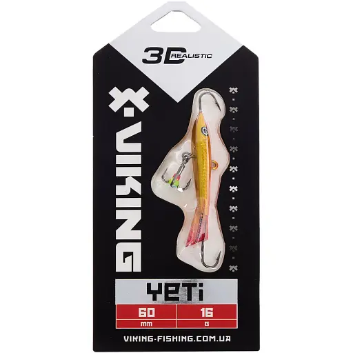 Балансир Viking Fishing Yeti Ice Jig 60mm 16.0g #8 Candle Flame - фото 2