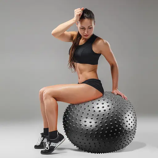 Мяч для фитнеса (фитбол) Cornix 55 см массажный Anti-Burst Black XR-0466 - фото 2