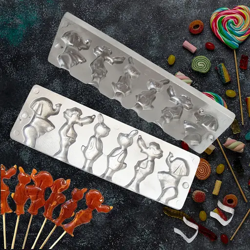 Форма для приготовления домашних леденцов и конфет на палочке "Слон, Волк и Заяц" ХЭАЗ Харьков, ХЕАЗ Металлик 81593 - фото 2