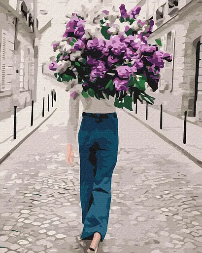 Картина за номерами на підрамнику Brushme Бузкова прогулянка