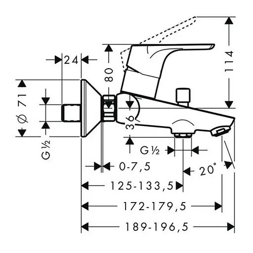 Смеситель для ванны Hansgrohe Focus E2 31940000 Хром - фото 2