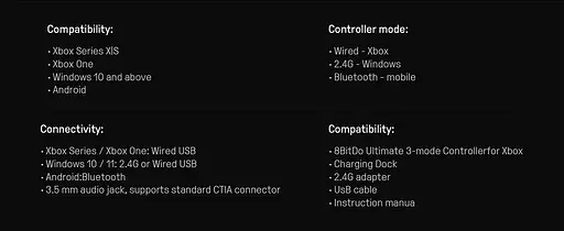 Геймпад 8BitDo Ultimate для Xbox Series X, Xbox One Windows and Android Black - фото 8