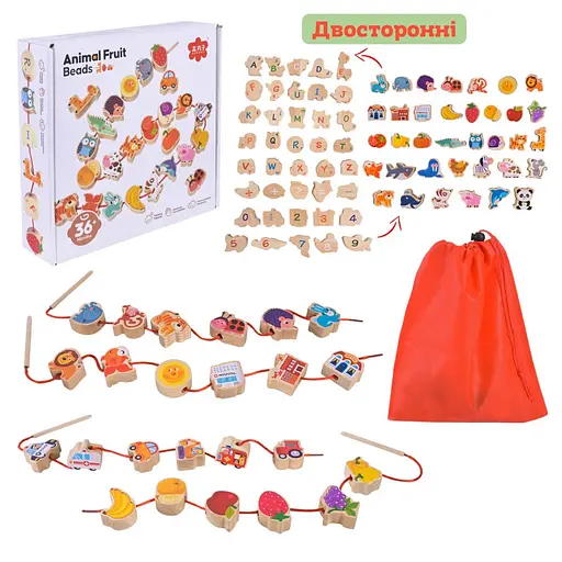 Дерев'яна іграшка Шнурівка C9429 двостороння - фото 5