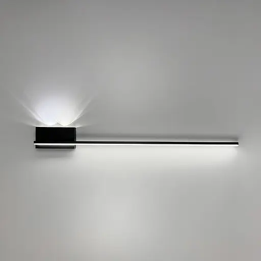 Бра у чорному корпусі із лінзами по лівій стороні 80 см Арт. WJ 011/800 R BK Line F - фото 3