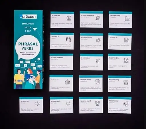 Настільна гра English Student Картки для вивчення англійської мови English Student Phrasal Verbs (укр.) (59123258) - фото 4