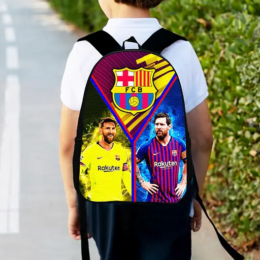 Рюкзак детский Лионель Месси, Барселона 34х27см, городской ранец для мальчика с принтом (00437)