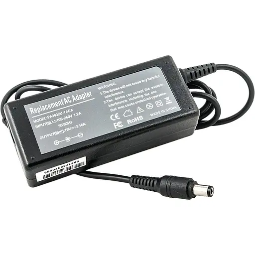 Блок живлення для ноутбуків PowerPlant TOSHIBA 220V, 19V 60W 3.16A (6.3*3.0)