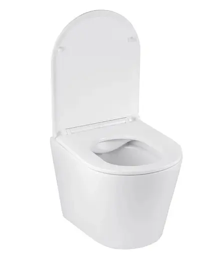 Унитаз подвесной безободковый Kroner Armada WHI513636 RIMLESS с сиденьем Slim Duroplast / Soft-close / Quick relase (KA513636WHIR) (CV029610) - фото 2