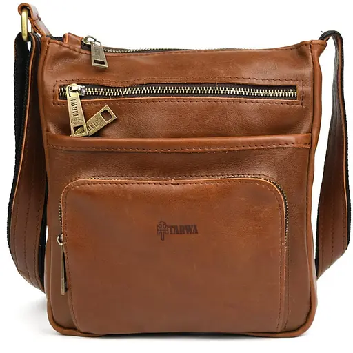 Мужская кожаная сумка мессенджер TARWA 22х25.5х3.5 см sum0028184 - фото 1