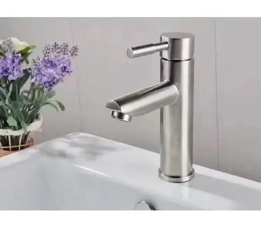 Смеситель для умывальника Solone EZA1-B090 однорычажный Нержавеющая сталь 30412 - фото 4