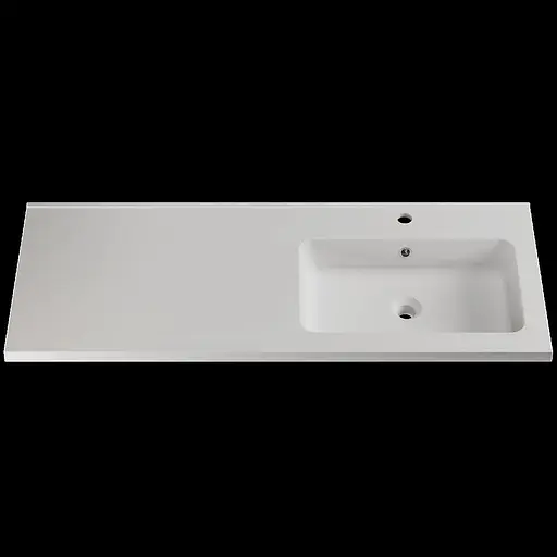 Раковина матова врізна Amidicon Rodeo 120R 1200x480 з литого каменю RODEO_120R_MAT, Білий матовий - фото 1