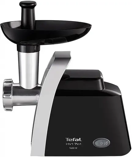 Tefal М'ясорубка HV1 7in1, 1400Вт, 1.7кг/хв, 2 решітки, насадка для ковбас, томатів, 3 терки, пластик, чорний - фото 5