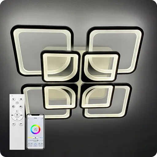 Люстра світлодіодна 517 Light 3color з пультом 240Вт Чорний (01758) - фото 1