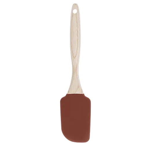 Лопатка силіконова кухонна з дерев'яною ручкою 22.5 см, Profsil Коричневий 87190 - фото 3