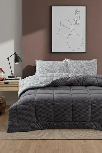 Постільна білизна Moss Kupon Gri з покривалом 195х215 см Moss Home pbe0051878 - фото 1