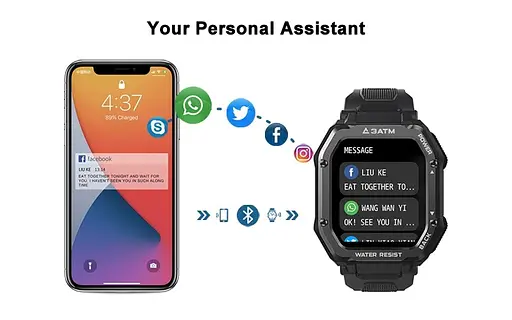 Тактические умные часы Kospet Rock противоударные, водонепроницаемые (Черный) - фото 6