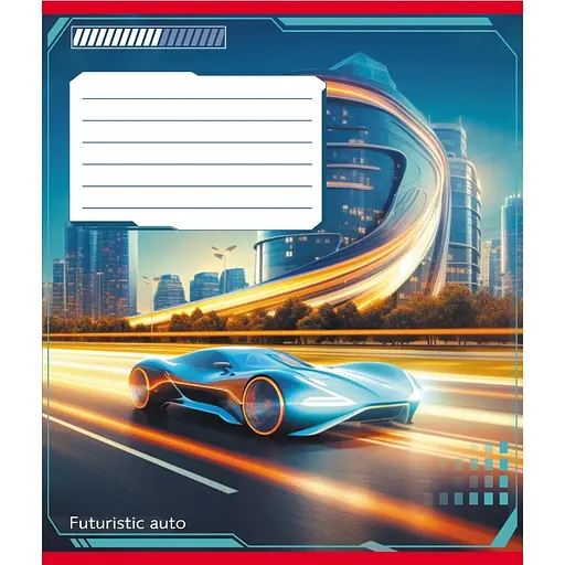 Зошит учнівський "Авто майбутнього" Leader 018-530292K-4 в клітинку, 18 аркушів - фото 1